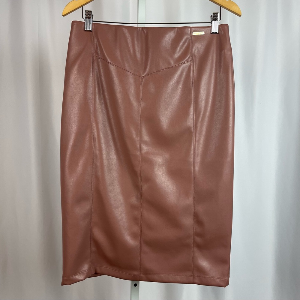 Marc New York Mauve Faux Leather Pencil Skirt